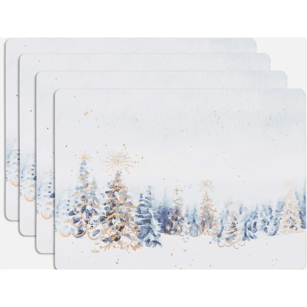 Set of 4 Hard Placemats w/Cork Back(12